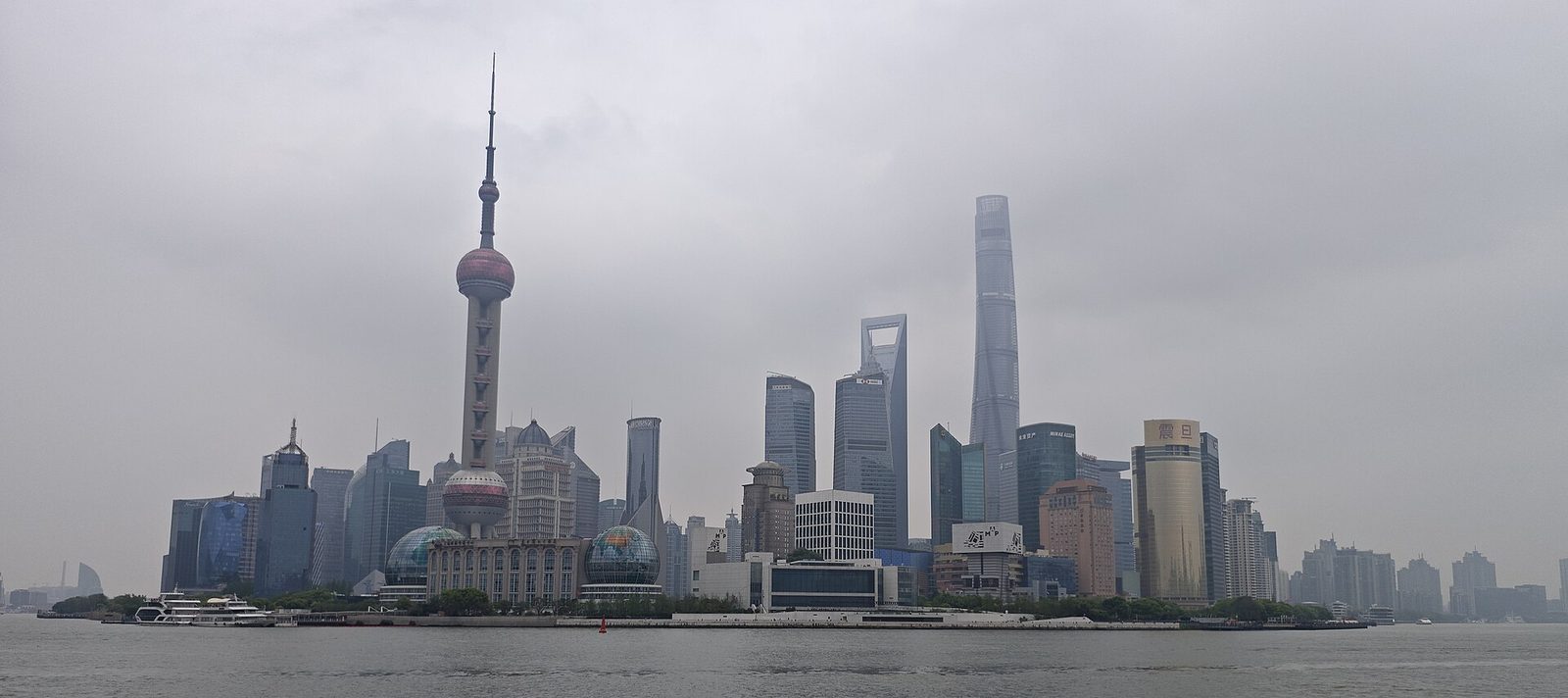 The Bund and the Lujiazui skyline facing each other across the river